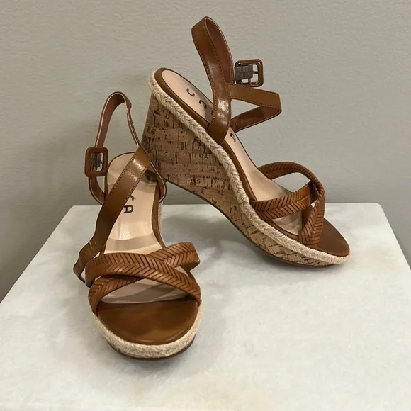 Unisa Shoes Unisa Brown Cork Wedge Sandals Poshmark